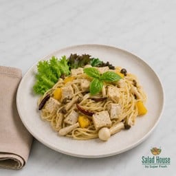 สปาเก็ตตี้ เต้าหู้เห็ดหอมผัดพริกแห้ง (เจ) | Salad House